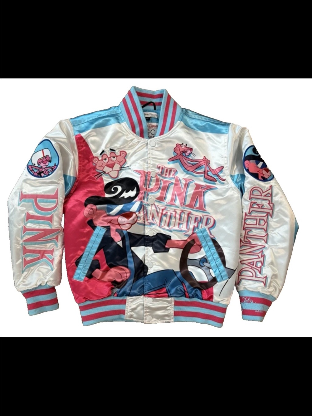 SUPER RARE COLLECTORS HEADGEAR Classics Pink Panther Satin Bomber -